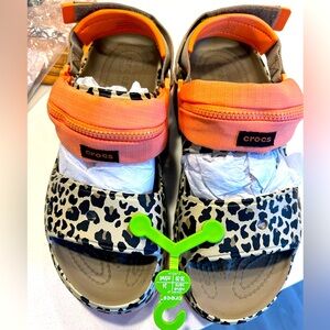 Crocs Hiker Xscape Animal Sandals “Khaki Leopard”
